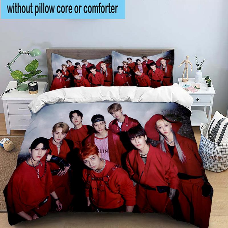 3PCS K-pop Group Stray 3pcs Bedding,Including 3PCS Duvet Cover And 2pcs Pillowcases Perfect for Christmas,Ideal for Bedroom, Dormitory