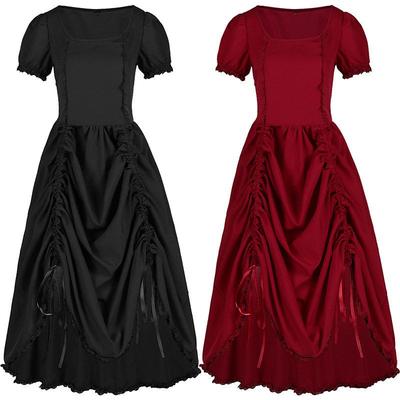 2023 New Amazon Plus Size Foreign Trade Hot Sale Women's Steampunk Gothic High and Low Network Retro Punk Skirt