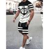 Summer Colorful Splicing 3D Print T-Shirts Shorts Sets Men's Tracksuits Short Sleeve T Shirt Pants Set Man Suits Clothing