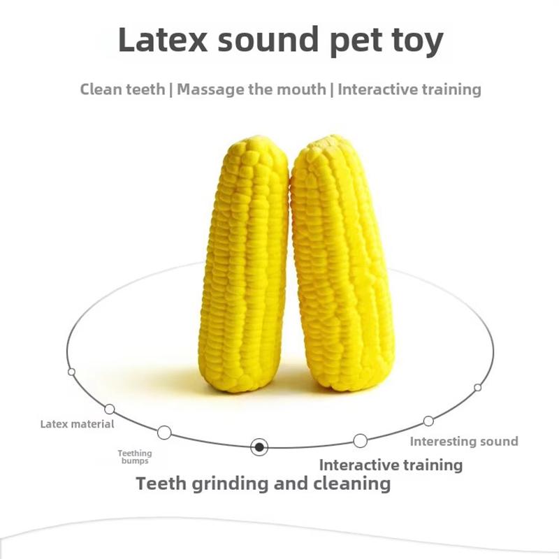 Corn Shape Puppy Dogs Toy   Latex Toy  Squeak Toys  Bite-resistant  Interactive Play Chew Toy  Training Playing Dog Toys  Dog Supplies