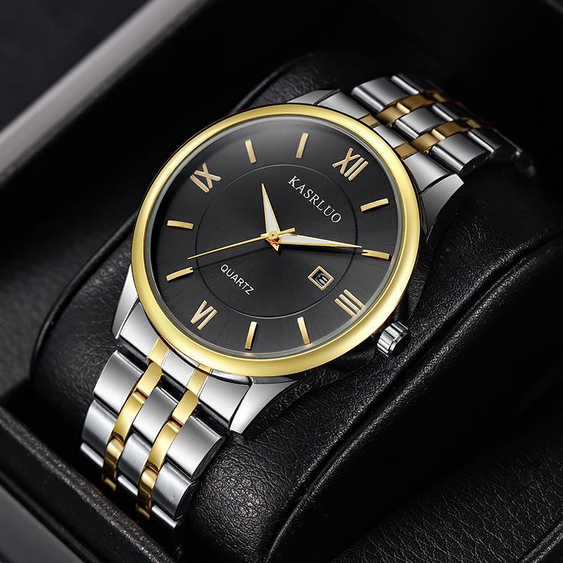 Men'S Watch Adult Student Business Casual Fashion Calendar Steel Belt Men'S Watch Waterproof 30M