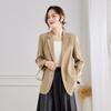 TERRE BLEUE Women's Loose Fit Single-Breasted Blazer
