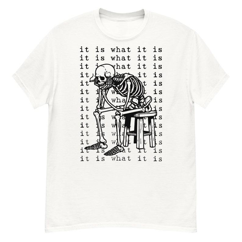 It Is What It Is Skeleton Meme Tshirt Japanese Social Anxiety Graphic Tee Funny Introvert Oversized T Shirt For Men Women