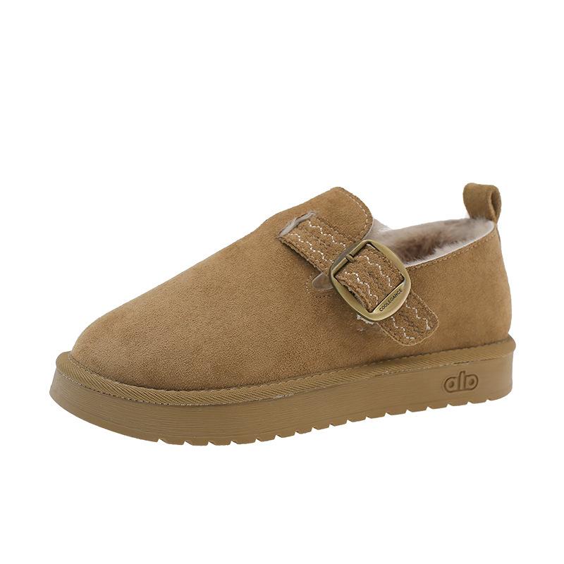 Thick-soled Women's Non-slip Soft-soled Comfortable Snow Boots 2025 New Winter Velvet Low-top One-pedal Thermal Cotton Shoes
