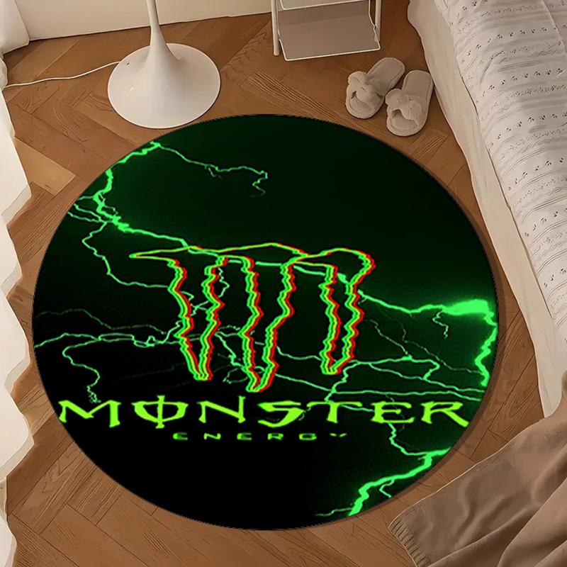 Leistungsstarkes Energy Drink Logo Runde Matte Heimdekoration, Stuhlmatte Für Wohnzimmer, Schlafzimmer, Fußmatte Heimdekoration Geburtstagsgeschenk Weihnachtsgeschenke