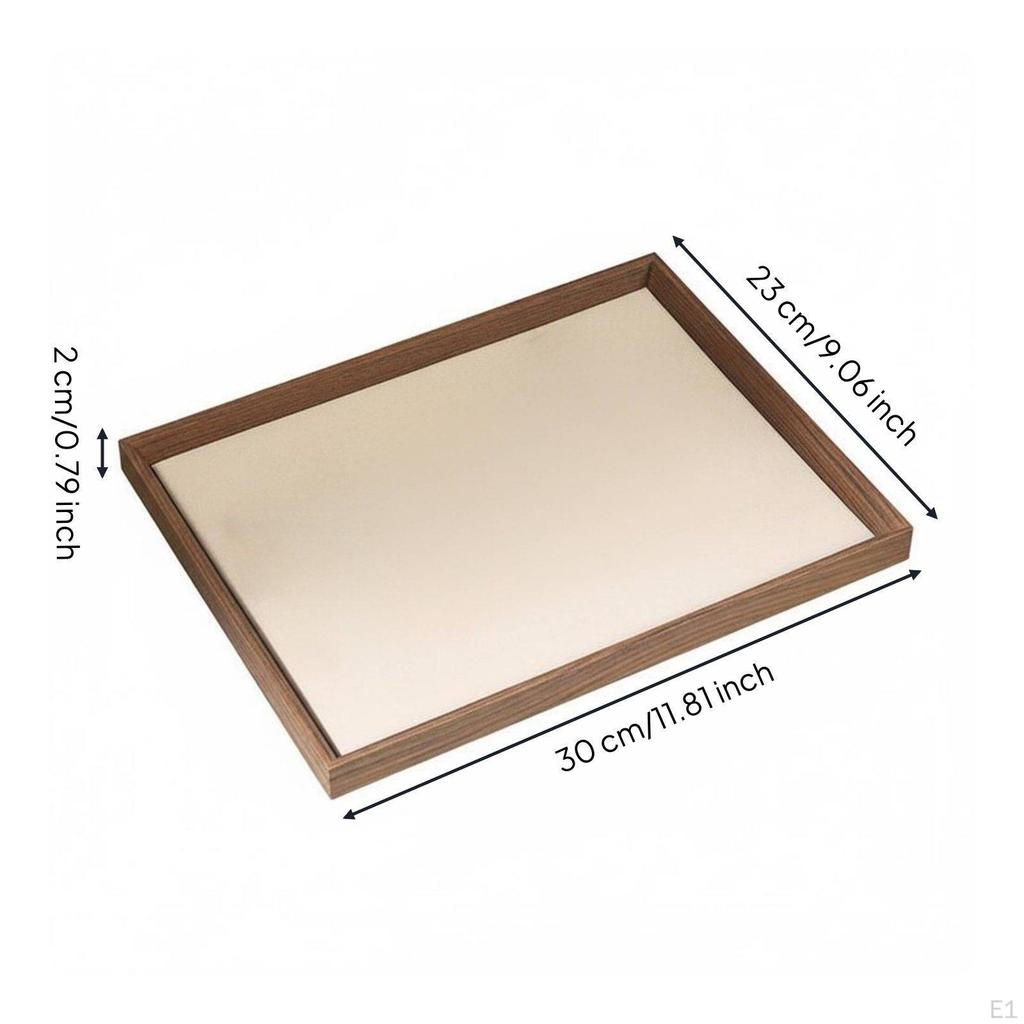 Wooden Jewelry Display Tray Minimalist Showcase Organizer Platter for Rings