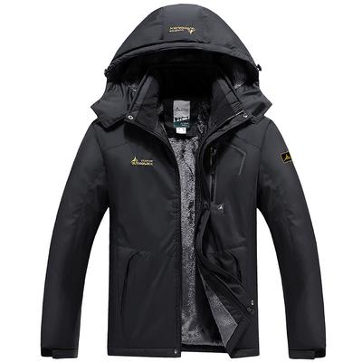 Herren Außenjacke mit Kapuze Plus Samt Verdickt Winddicht und Warm Baumwollgepolsterte Jacke