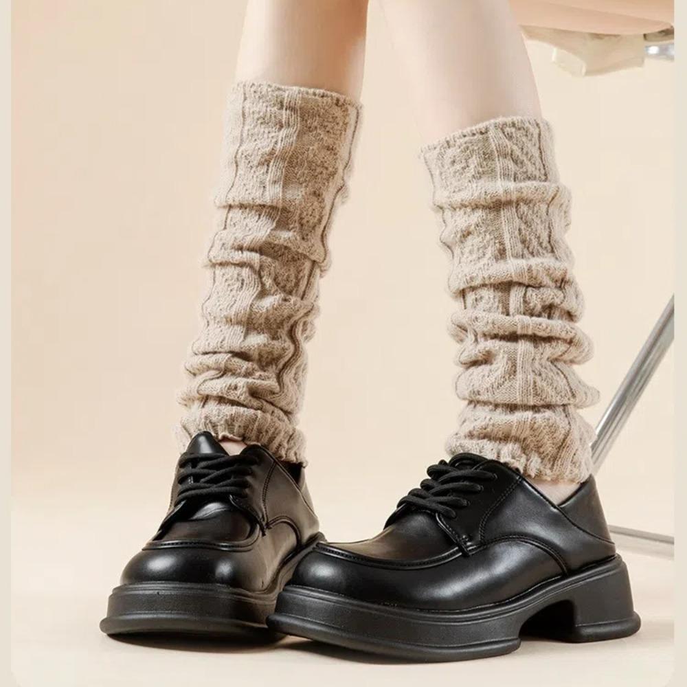 Solid Color Knitted Leg Warmers Y2K Women's Leg Socks New Boot Cuffs Leggings  Winter