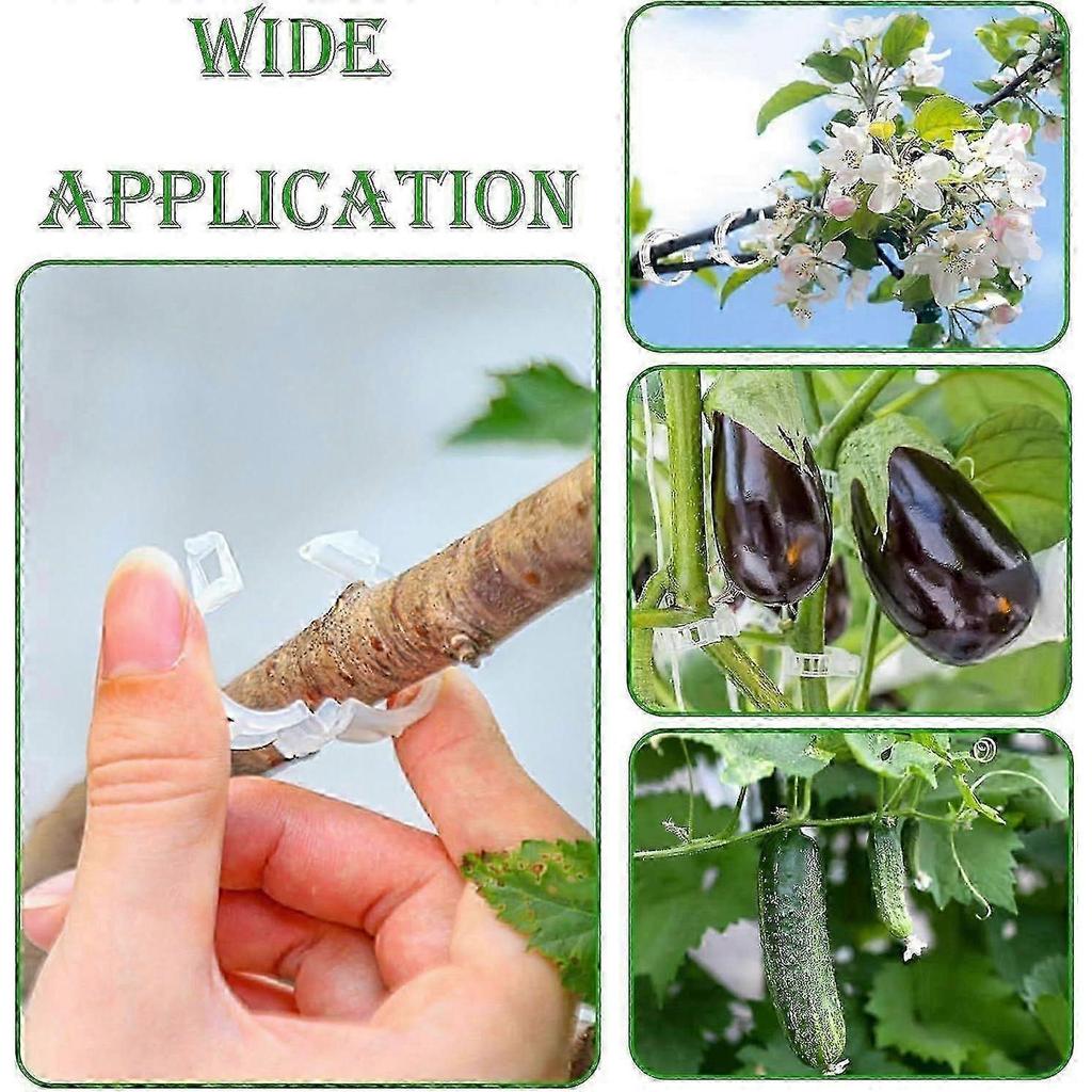 100 Pcs Plant Clips for Flower Vegetable Upright Growth Plant Clips for Climbing Plants Vegetable Garden Plant Support Clips for Outdoor Plants (White