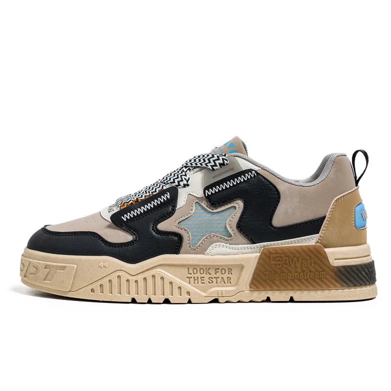 Mode Gelber Stern Chunky Herren Skateboard Turnschuhe rutschfeste atmungsaktive Männer Casual Sportschuhe Bequeme Mann trendige Turnschuhe
