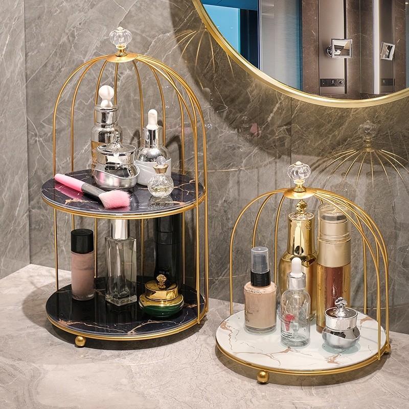 Creative Bathroom Shelf Birdcage Cosmetic Storage Rack Desktop Box Toilet Lipstick Skin Care Display Stand
