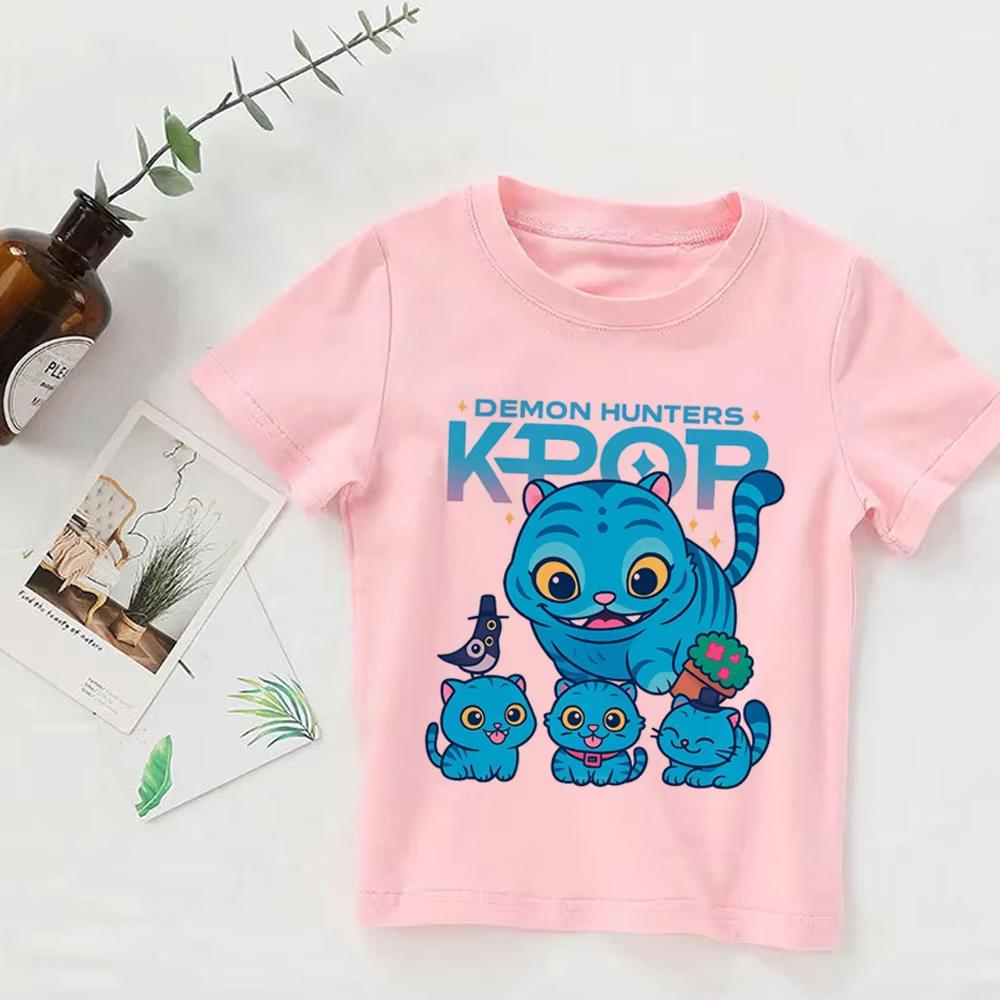 

2025 New Product Design Demon Hunter Movie Cartoon Unisex T-Shirt Casual Print Fashion Casual Boys and Girls Top Short Sleeve 4XL