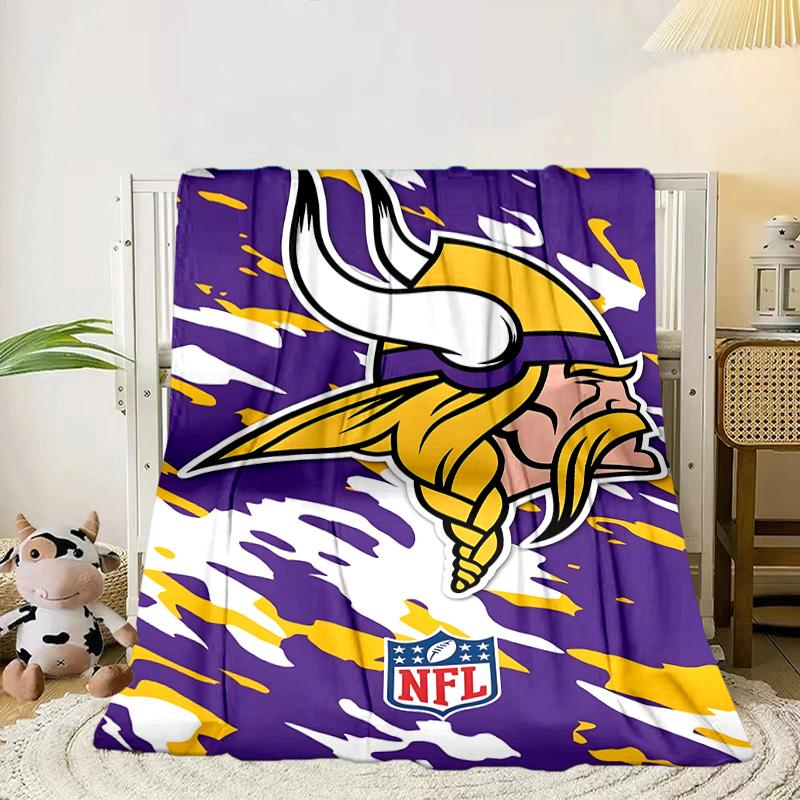 Vikings Team Spirit Portable Blanket/Soft Blanket Bedding Blanket Suitable for Travel Camping Living Rooms Offices Sofas Fan Gifts