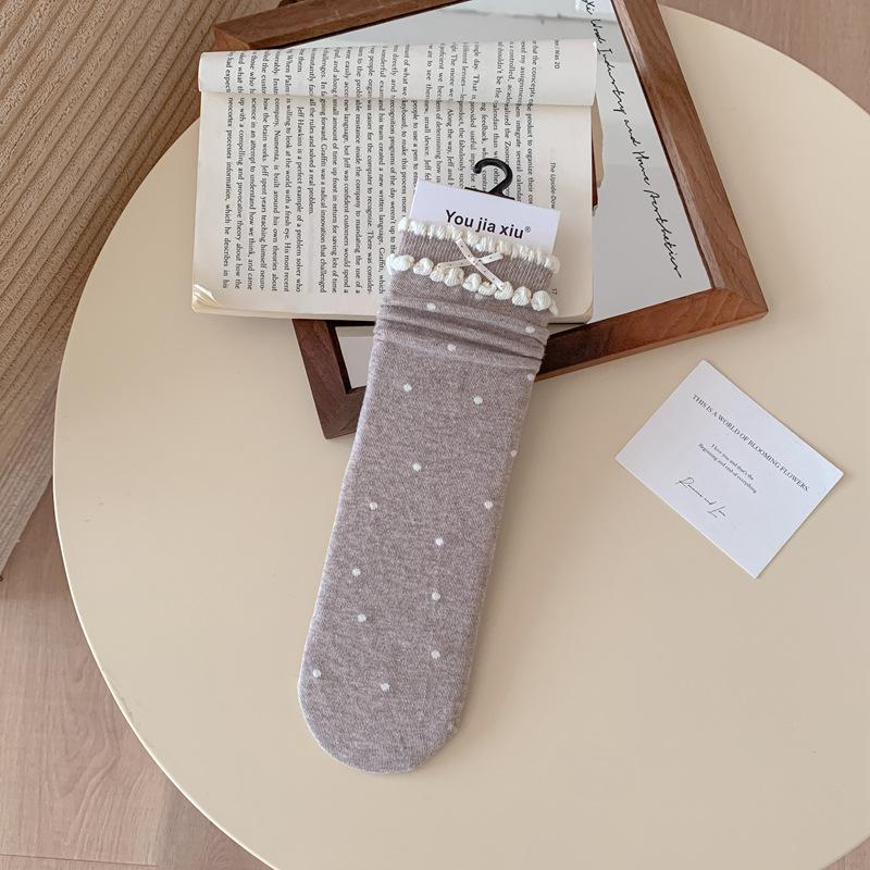 Mica Socks Women S College Wind Stacking Socks Autumn Fungus Edge Women S Socks one size