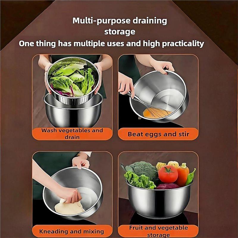 A25F-Quick Spins Salad Spinner Stainless Steel, Lettuce Spinner, Fruit Washer For Household Use On Vegetables And Pasta