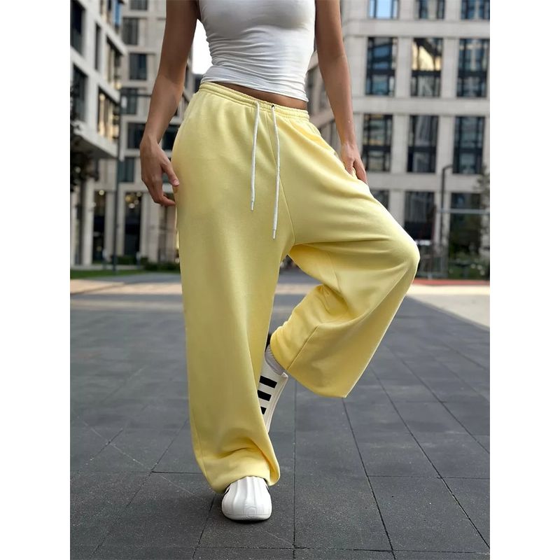 Western Style New Fashion Casual Loose Wide-Leg Pants Mopping Pants Trousers Lace up Casual Pants