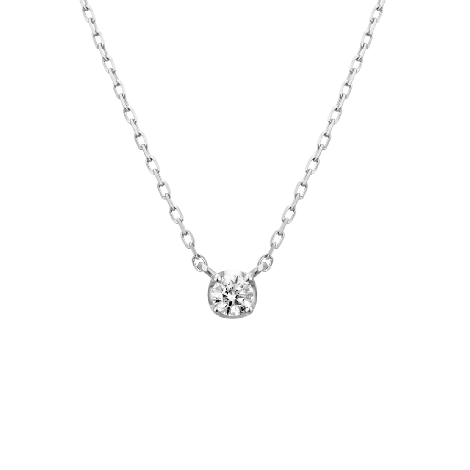 

Official Single Diamond K10 White Gold Necklace 111736123207 Birthday Anniversary Christmas Gift Present Women Jewelry Case Included 4℃ [Yondo Sea]