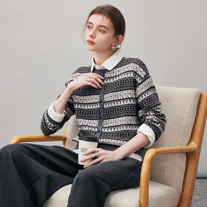 

Женский кашемировый кардиган свитер Fair Isle от COMONBOCA L