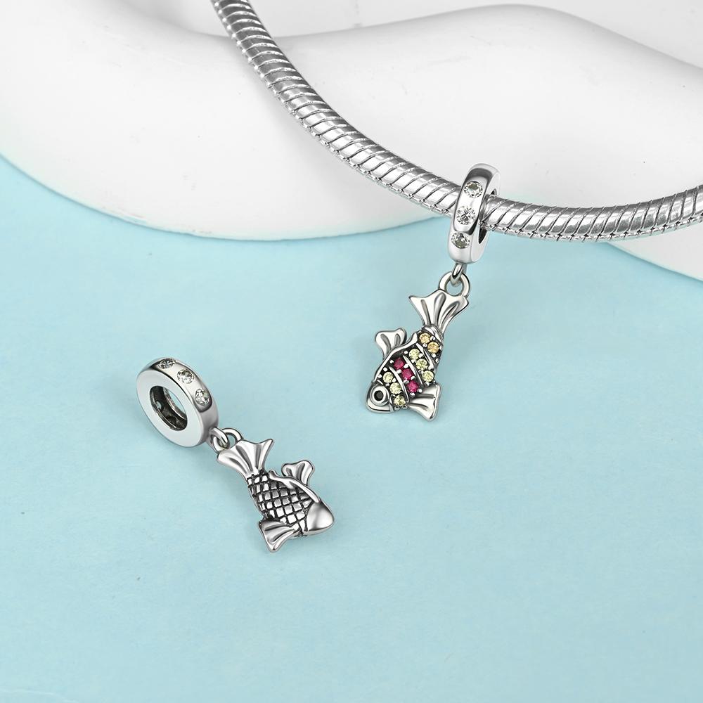 Ocean Series Diy Charms Bead Original Copper Seahorse Jellyfish Sea Lion Pendants Fit Bracelet Jewelry Gift Marking