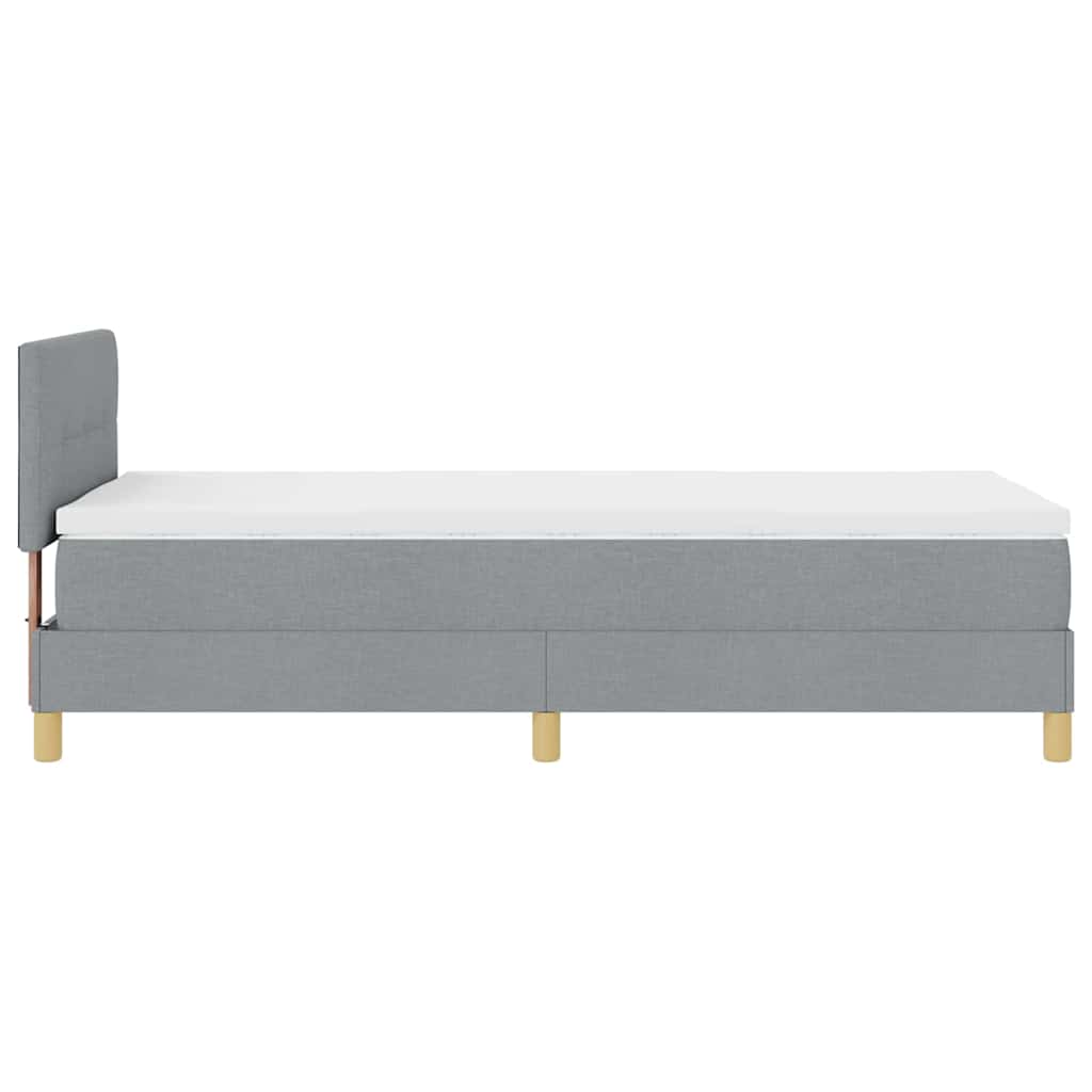 Box Spring Bed with Pillows Light Gray 80 x 200 cm Fabric