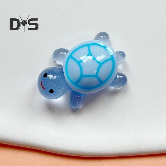 20Pcs Mini Luminous Turtle Figurine Glow-in-the-dark Tiny Colorful Tortoise Model Miniature Resin Animal Statue Decoration Ornament Party Favors