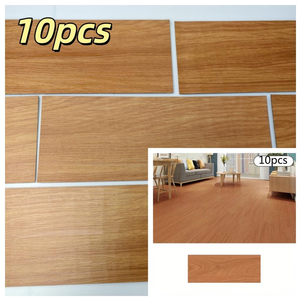 10pcs 40X15cm Self-adhesive Floor Stickers with Wood Grain Living Room,Home Office Wall/Floor Stickers Wear-resistant