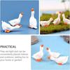 Amosfun 3 Set of White Goose Figurines Miniature Goose Figurines Animal Figures Decoration Toy House Courtyard Lawn Office Miniature Landscape