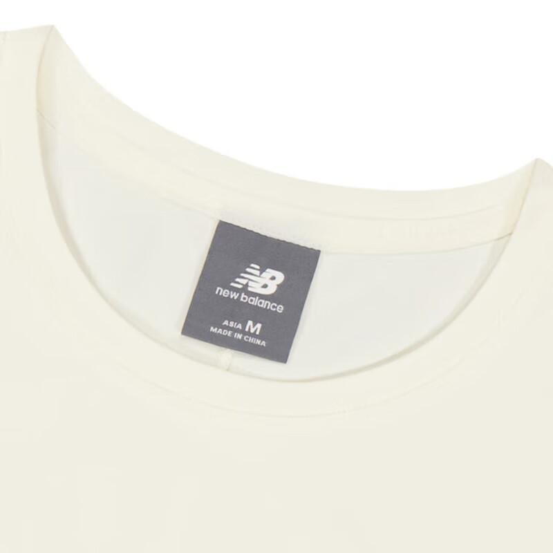 Women's New Balance T-Shirts Women's Ecru Crew Neck Moderate
