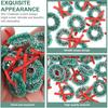 24Pcs Mini Christmas Wreaths 1 Inch Xmas Tree Wreaths Artificial Miniature Frost Sisal Christmas Tree Wreaths for Dollhouse Embellishments for