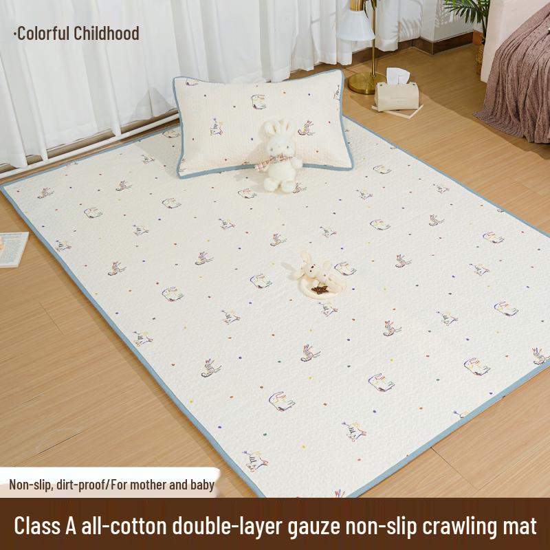 Class A Double Layer Protective Crawling Mat - Non-Slip, Stain-Proof, Anti-Fall Cover for Mother and Baby.