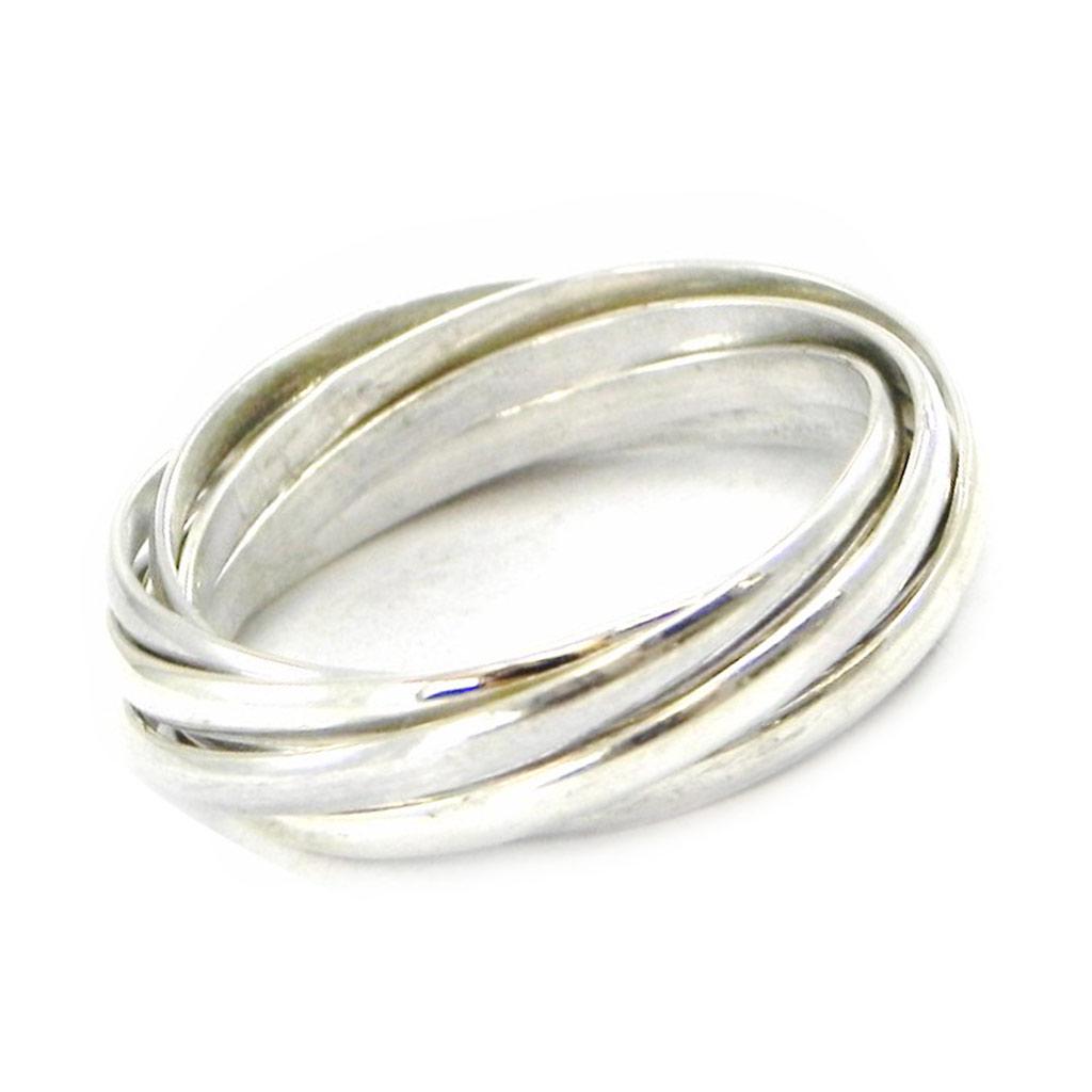 Silver Alliance 'Weekly' Silver (rhodium) - 7 Rings of 1 Mm