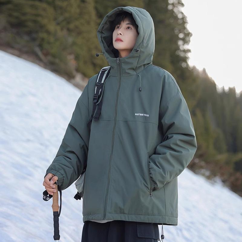 American mountain functional charging cotton clothes men's autumn and winter piled thickened three-proof loose hooded cotton-padded clothes