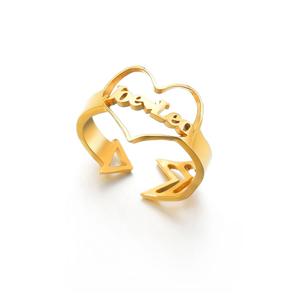 

Atoztide Custom Double Name Rings Stainless Steel Adjustable Personlized Women Wedding Rings Unique Chrismas Jewelry Gifts adjustable&silver color