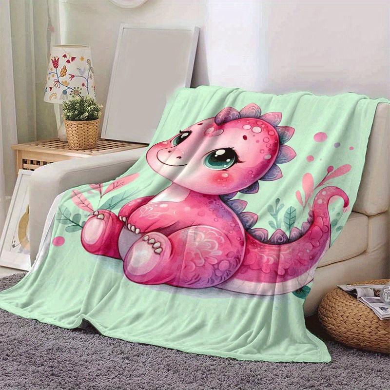 1pc Dinosaur Printing Lightweight Flannel Blanket, Comfortable and Warm Blanket, for Camping Sofa Bed and Couch Office, Gift