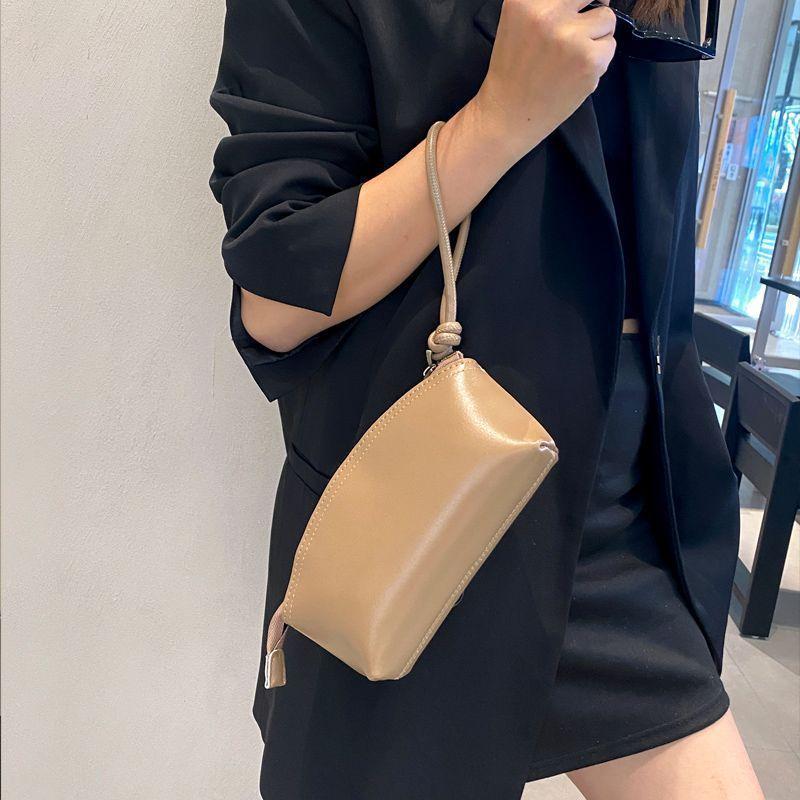 Versatile Casual Wristlet Purse Minimalist Solid Color Handbag Small Handle Bag Wallets Mini Handbag For Women Gifts