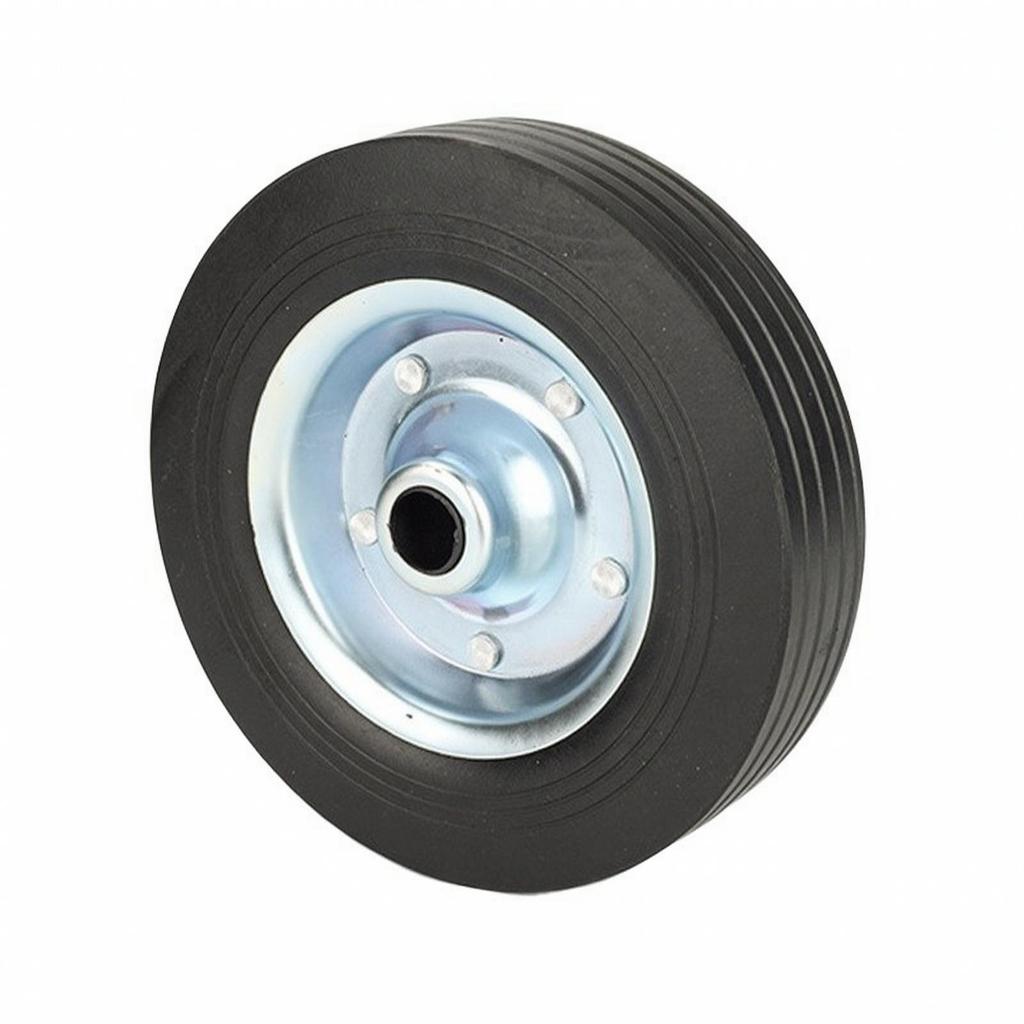 Replacement Wheel with Metal Hub | Round Treaded Profile, Steel Core,