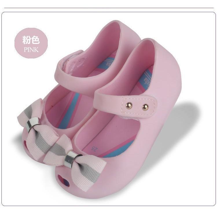 Charming Mini Melissa Girls British College Wind Bow Tie Kid Shoes For Stylish Children