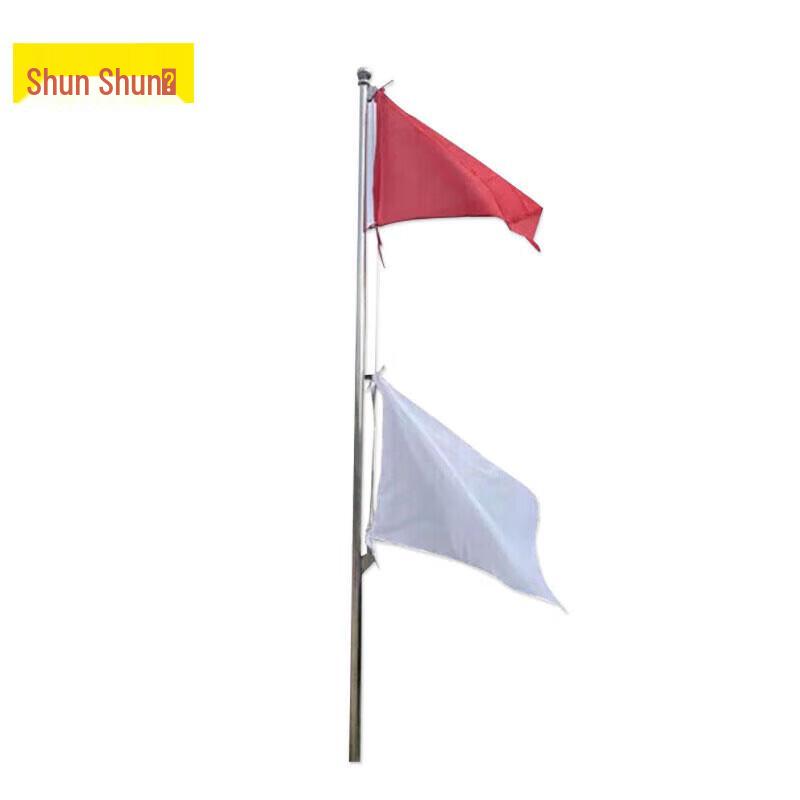 Red & White Lifting Signal Flag with Pole