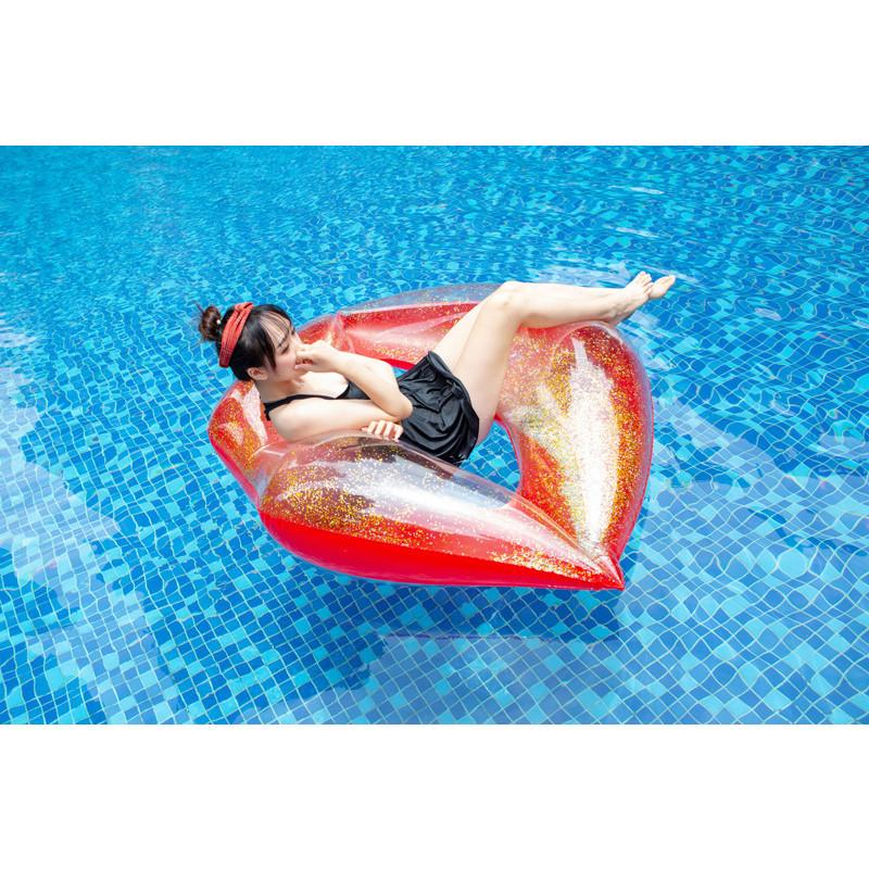 Adult Sequin Inflatable Red Lip Floating Pool Party Water Toy Props Photography
