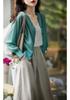 Women’s Spring 2026 V-neck Lightweight Knit Cardigan - Korean Style, Breathable, Long Sleeve