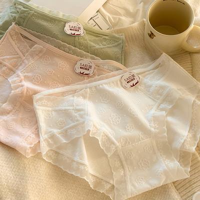 5A Class Baby Cotton Women's Pure Cotton Underwear All Cotton Breathable Antibacterial Crotch Seamless Comfortable Mid Waist Triangle Panties