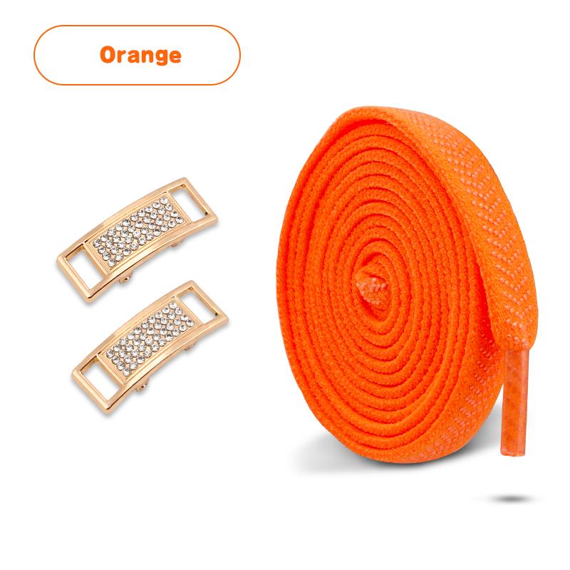 Elastic Laces Sneakers Tennis No Tie Shoe Laces Gold Diamond Buckle Shoelaces Without Ties Flat Shoelace for Shoes Accessories