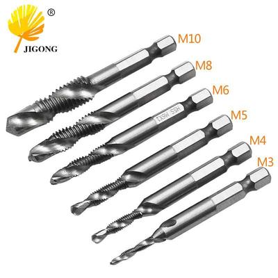 4341 High-Speed Steel Metric Spiral Tap Set, 6-Piece – One-Piece Combination for Hole Opening, Tapping, and Chamfering.