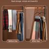 Multifunctional Iron Trouser Racks,3 Tiers Wardrobe Storage Rack for Towel Scarf Pants,Household Wooden Hangers for Save Space