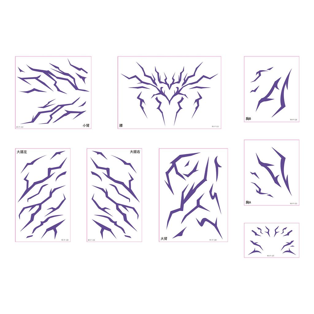 Girl Kpop Anime Cosplay Temporary Tattoo Stickers Set with Waterproof Design for Music Festival Role Play