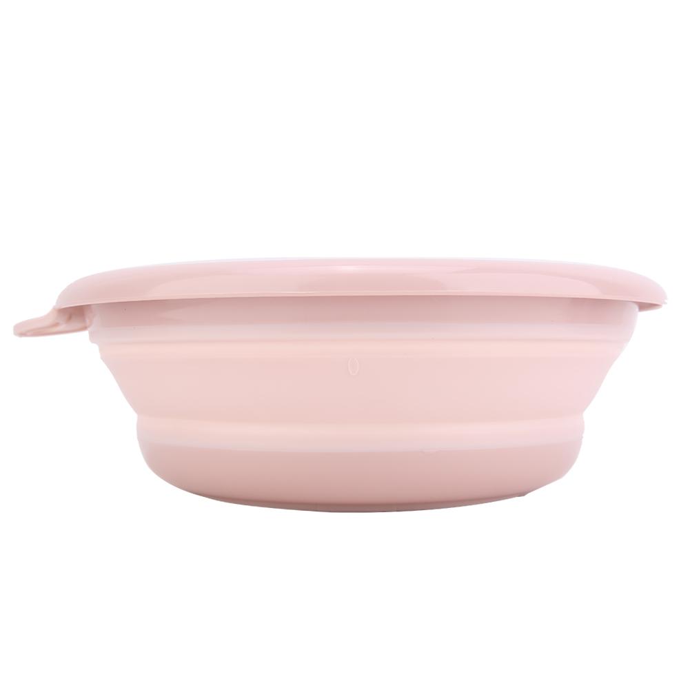 Ciotola Pieghevole da Viaggio per Campeggio all'Aperto Cucina Plastica Pieghevole Vasca per Piatti;rosa: