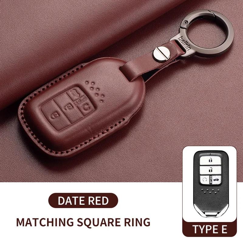 For Honda Civic 11th 2022 for Honda Civic Accord HR-V CR-V 2023 Key Fob Shell Accessories Leather Car Folding Key Cover Case