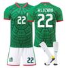 Football Training Jersey Cross-border New Jersey Mexico Home and Away Football Jersey Match Jersey No. 14 9 Raul 22