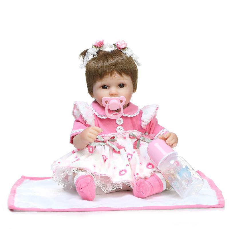 Realistic Soft Silicone Baby Doll Toy 42 cm