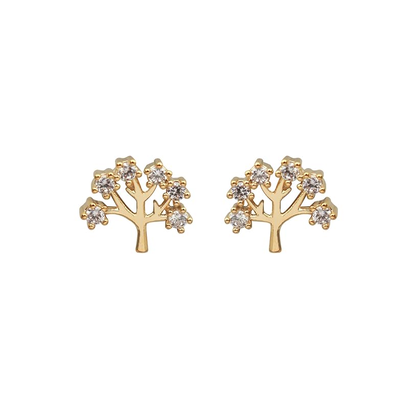 

tree of life earrings ladies silver 925 Compatible with metal allergies zirconia Leave it on Smaller accessories birthday everyday use commute wedding